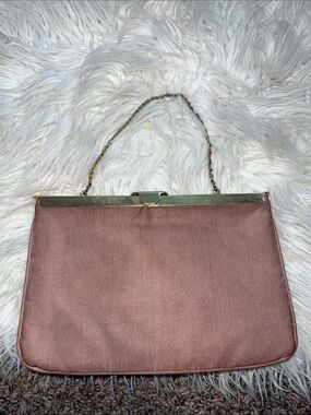 Vintage Pink Evening Clutch with Chain